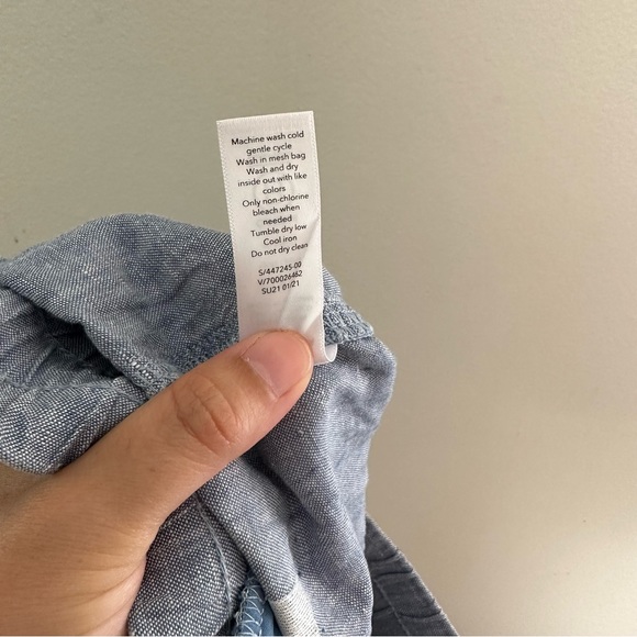 ATHLETA- Cabo Linen 4" Short Chambray Blue Pull-On - Picture 7 of 8